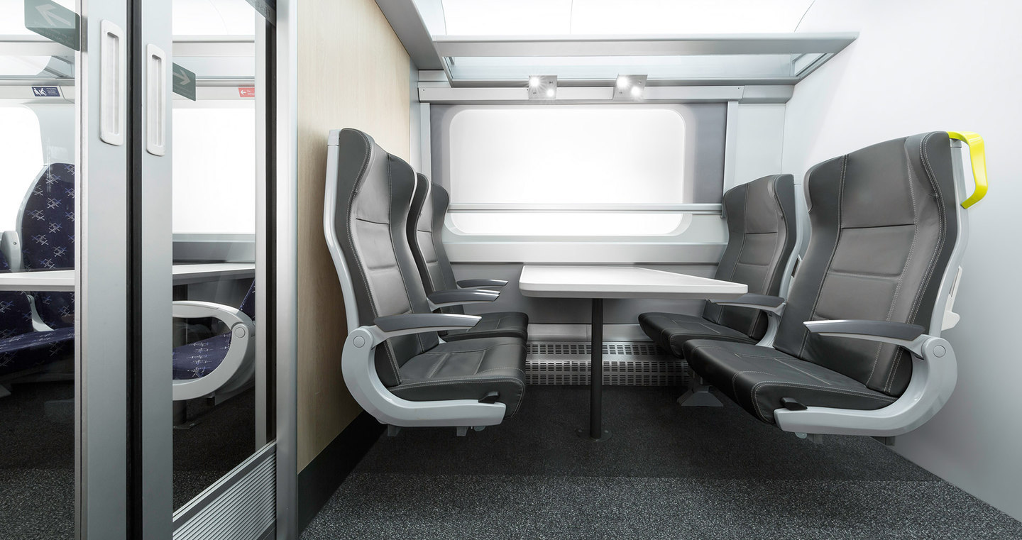Interior of train with quality coating