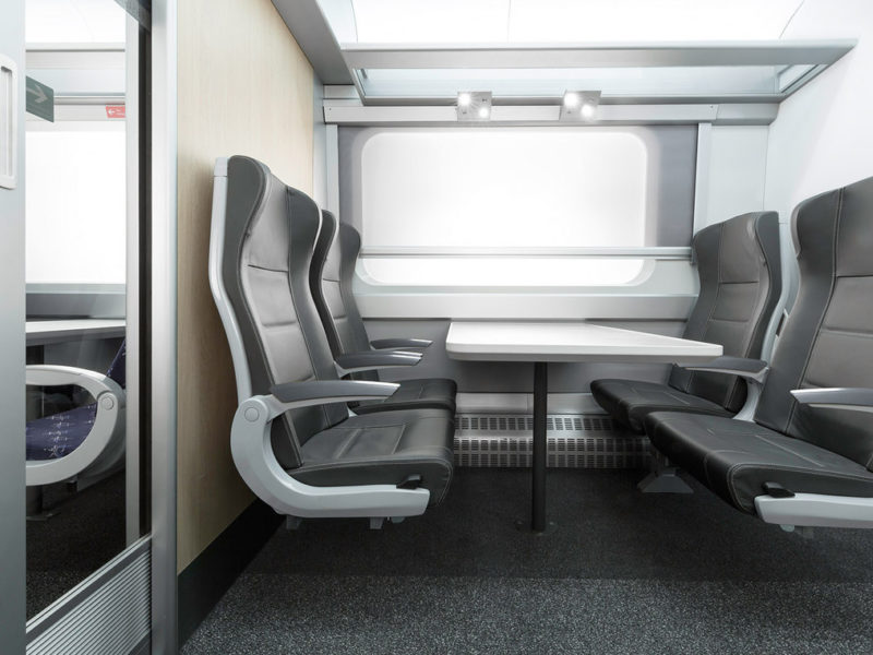 Interior of train with quality coating